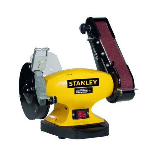 Touret à meuler et de ponçage 330W Meule Ø150mm et Bande 50 x 690mm Base FONTE STANLEY