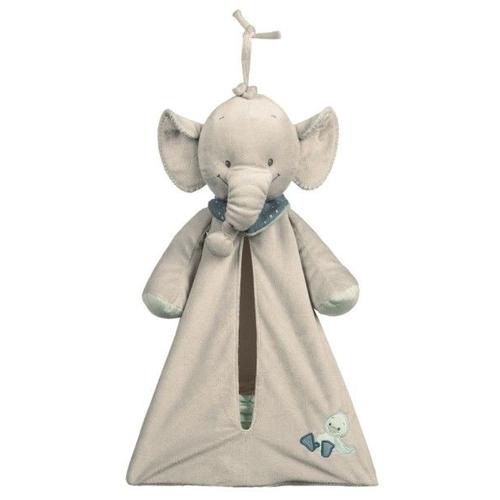 Sac Range Couche Et Pyjama En Velours Eléphant Jack Nattou