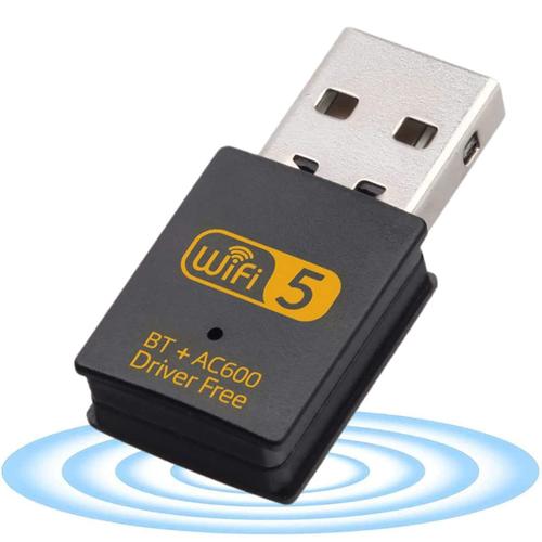 600Mbps Clé WiFi Bluetooth Adaptateur USB WiFi Bluetooth 2.4G / 5GHz Double Bande Bluetooth 4.2 Mini USB WiFi Adaptateur Driver Free Compatible Win 10/8/7/Vista/XP/2000