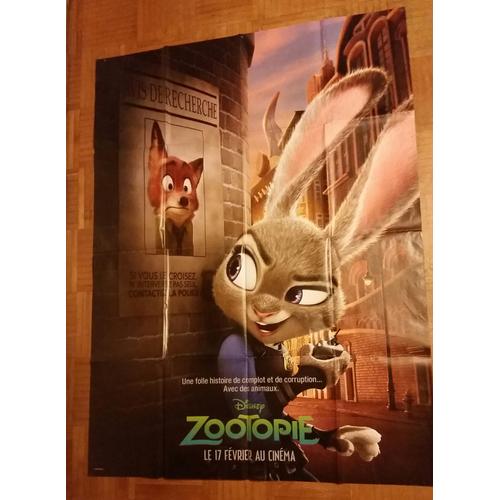 Zootopie Zootopia Véritable Affiche De Cinéma Pliée De Byron Howard, Rich Moore, Jared Bush Avec Jason Bateman, Ginnifer Goodwin, Shakira, 160*120 2016 