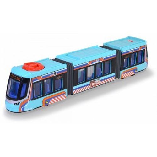 Tramway Roues Libres, Portes Ouvrantes 41,5 Cm - Transport City Train De Ville - Vehicule Miniature - Set Jouet Garcon + Carte
