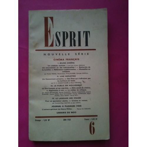 Esprit 6 Nouvelle Série Juin 1960 Cinéma Français