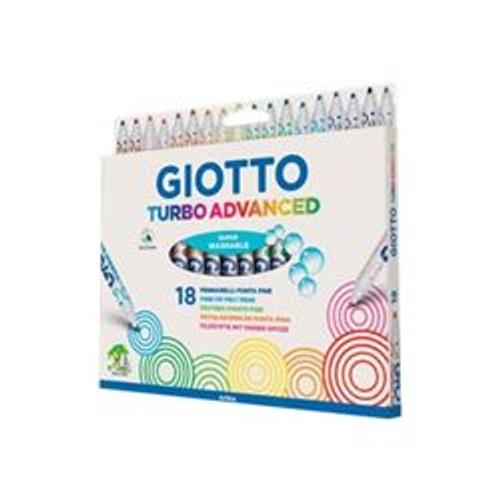 Giotto Turbo Advanced - Marqueur - Couleurs Assorties - Encre À L'eau - 2.8 Mm - Fin - Pack De 18