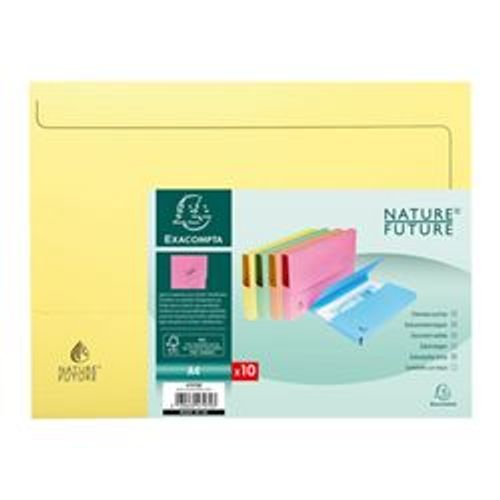 Exacompta Nature Future - Valisette - 3 Mm - A4, 240 X 320 Mm - Pour 300 Feuilles - Jaune ( Pack De 10 )