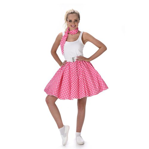 Déguisement Années 50 Rose À Pois Femme Small
