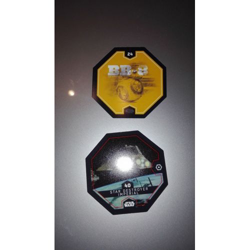 Lot De 2 Jetons Cosic Shell Star Wars, Bb8, Star Destroyer Imperial