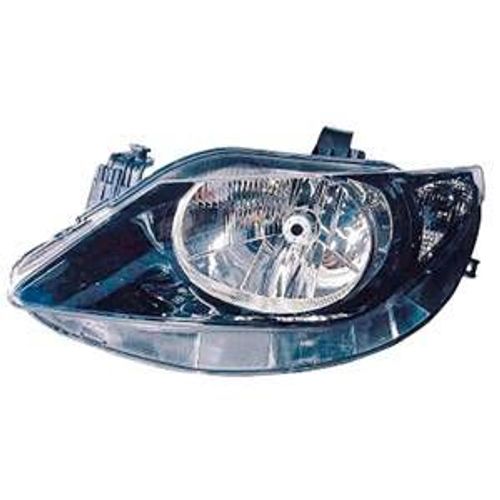 Phare Optique Avant Gauche Pour Seat Ibiza Iv Phase 1, 2008-2012, H4, Fond Noir, Neuf
