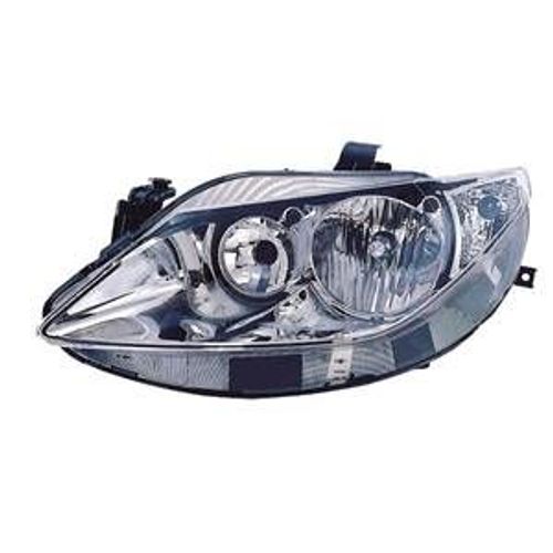 Phare Optique Avant Gauche Pour Seat Ibiza Iv Phase 1, 2008-2012, H7+H7, Fond Chromé, Neuf