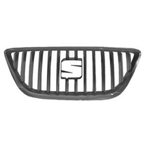 Grille Calandre Supérieure Pour Seat Ibiza Iv Ph.1 2008-2012 Noire, Contour Chromé, Pare Chocs Avant