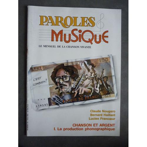 Paroles Et Musique, Bernard Haillant, Anne Sylvestre, Lucien Francoeur, Claude Nougaro, L. Capart.. 