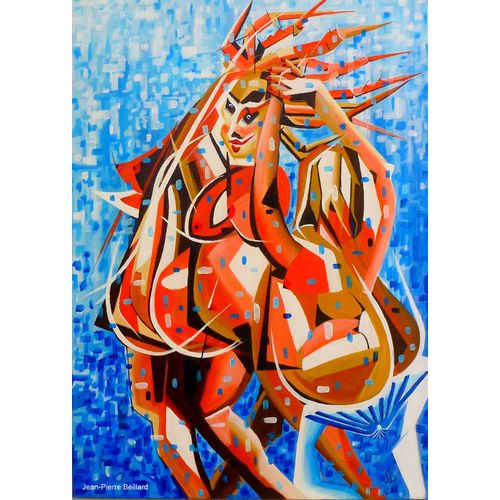 Les Femmes De La Fontaine - Peinture Acrylique - Cubisme