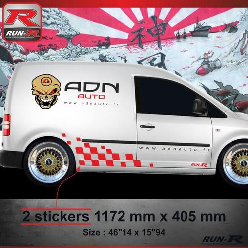 001r Sticker Motorsport Pour Volkswagen Caddy - Aufkleber Adesivi - Rouge