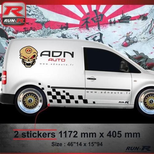 001n Sticker Motorsport Pour Volkswagen Caddy - Aufkleber Adesivi - Noir