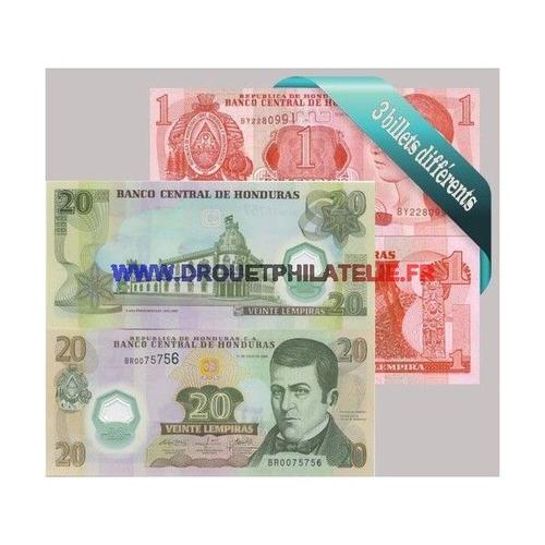 Honduras 3 Billets Differents