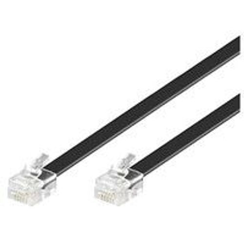 MicroConnect Modular Straight - Câble de téléphone - RJ-12 (M) pour RJ-12 (M) - 2 m - noir