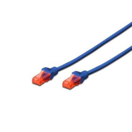 DIGITUS Professional - Cordon de raccordement - RJ-45 (M) pour RJ-45 (M) - 3 m - UTP - CAT 6e - démarré, sans crochet - bleu