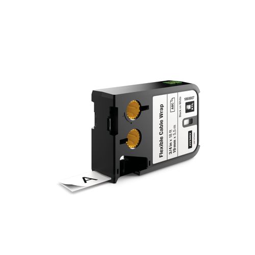 DYMO XTL - Bande d'étiquette en nylon souple adhésif permanent - noir sur blanc - Roll (1.9 cm x 5.5 m) 1 rouleau(x)