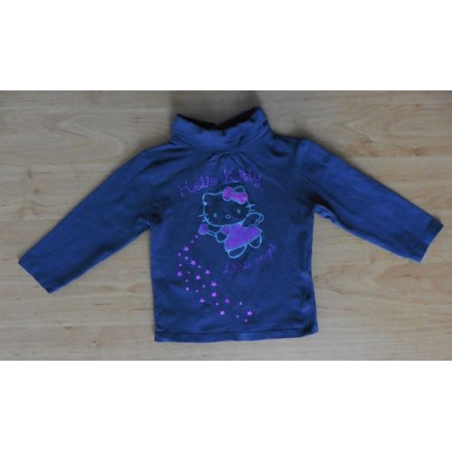 Sous-Pull Gris Anthracite. Etoile Rose. Hello Kitty. 12 Mois