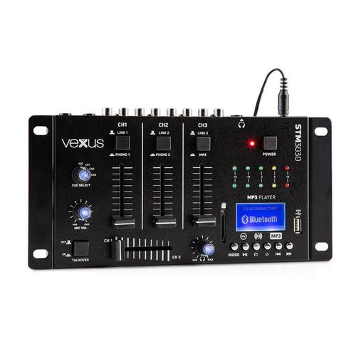 Vexus STM3030 Table de mixage 4 canaux Bluetooth USB SD MP3 LED