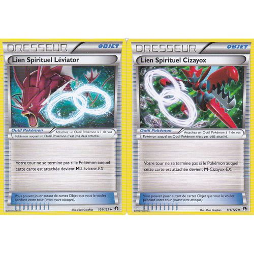 2 Cartes Pokemon - Lien Spirituel Leviator 101/122 + Lien Spirituel Cizayox 111/122 - Xy9 Rupture Turbo - Francaise -