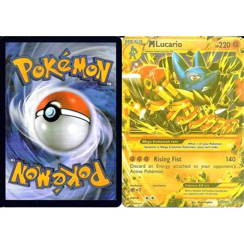 Carte Anglaise Pokemon Secrète 113/111 Mega Ex Lucario Pv 220