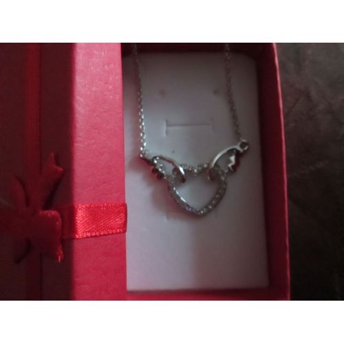 Collier Coeur Argenté  Cristal