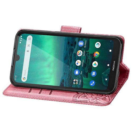 Étui Pour Nokia 1.3 Multi-Couleur Papillon Affaires Portefeuille Aile - Couleur Rose