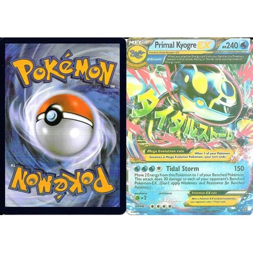 Carte Anglaise Pokemon 55/160 Mega Ex Primal Kyogre Pv 240