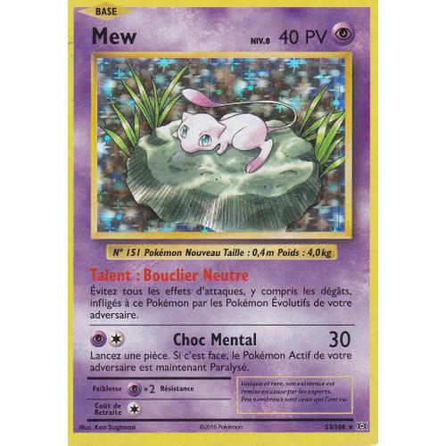 Pokémon - 53/108 - Mew Niv.8 - Xy - Evolutions - Holo Rare