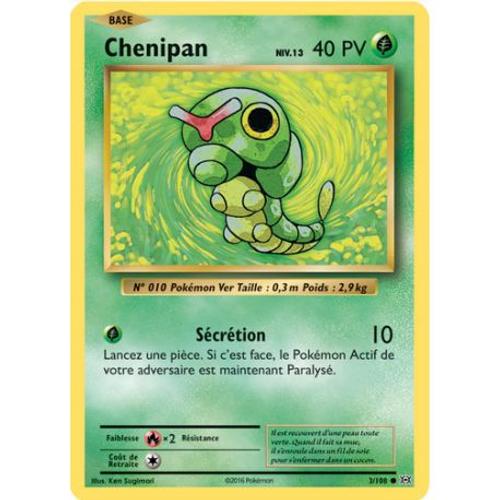 Carte Pokemon - Xy12 - Evolutions - Chenipan - Pv 40 - 3/108 - Commune - Vf