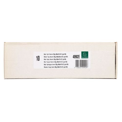 Exacompta Lot De 10 Bobines 1pli Therm 55g 60x47x12