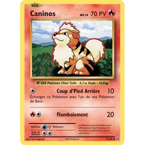 Carte Pokemon - Xy12 - Evolutions - Caninos - Pv 70 - 17/108 - Commune - Vf