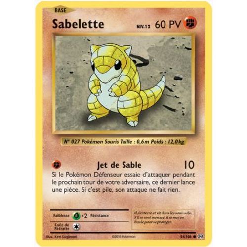 Carte Pokemon - Xy12 - Evolutions - Sabelette - Pv 60 - 54/108 - Commune - Vf