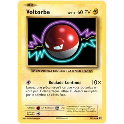 Carte Pokemon - Xy12 - Evolutions - Voltorbe - Pv 60 - 39/108 - Commune - Vf