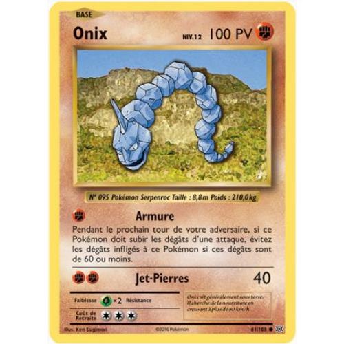 Carte Pokemon - Xy12 - Evolutions - Onix - Pv 100 - 61/108 - Commune - Vf