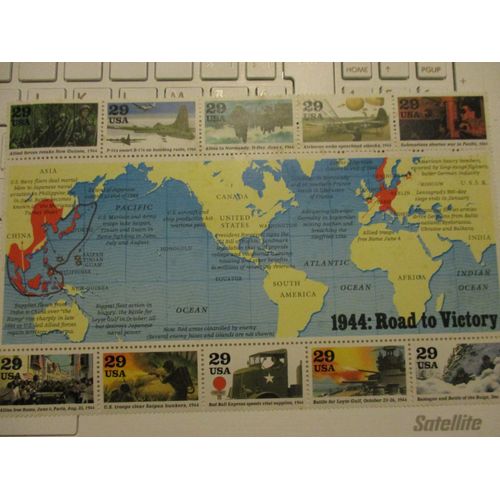 Bloc De 10 Timbres: 1944 Road To Victory (1994)