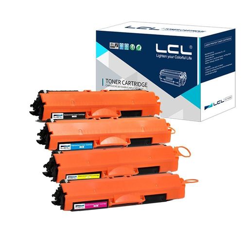 LCL(TM) 126A CE310A CE311A CE312A CE313A CRG729 (4-Pack,Noir Cyan Magenta Jaune) Cartouche de Toner Compatible pour HP Laserjet ProCP1021/CP1022/CP1023/CP1025/CP1025nw/CP1026nw/CP1027nw/CP1028nw