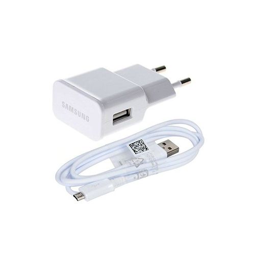 Chargeur Secteur Usb D'origine Samsung Eta0u81ewe + Câble Usb Ecb-Du4awe - Blanc