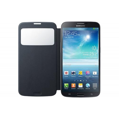 Etui S View Cover Avec Rabat Latéral À Découpe Fenétrée D'origine Samsung Ef-Ci920bbegca Pour Galaxy Mega 6.3