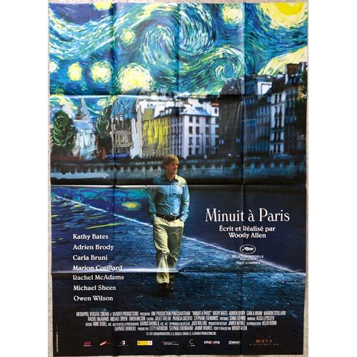 Affiche Originale De Cinéma - Minuit À Paris - 120x160 Cm Grand Format - Pliée - Poster Officiel Du Film Midnight In Paris, Woody Allen, Owen Wilson, Rachel Mcadams - Année 2011 - Uniqposters 