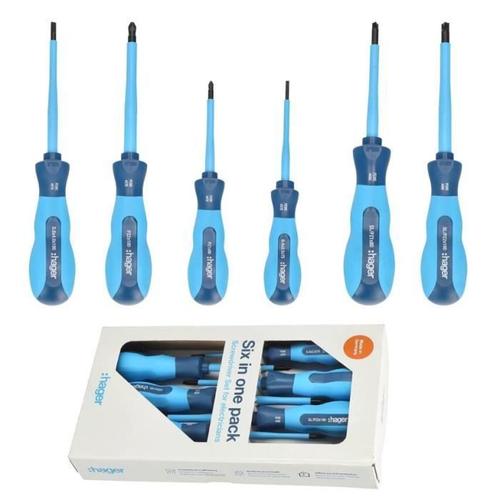 Lot de 6 tournevis isolés pour électriciens