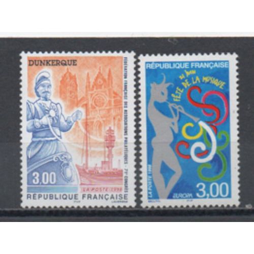 France: 2 Timbres Commémoratifs De 1998, N° 3164 Et 3166.