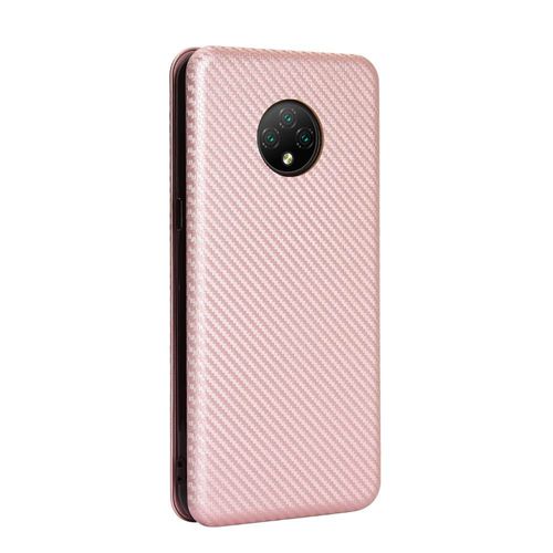 Étui Pour Doogee X95 Coque En Cuir Folio Flip Insertion De Carte Avec Porte-Cartes Kickstand Protection Complète Fibre De Carbone Magnétique - Couleur Rose
