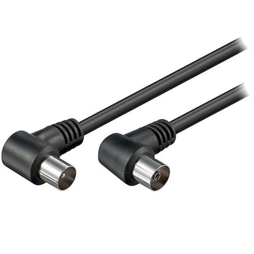 Cable antenne coaxial M/F - 1.5m - Coude - Noir