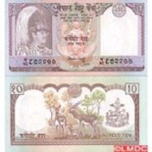 Billet De 10 Roupie / Rupees ( 2 Faons ), Du Népal, Pick N° 31