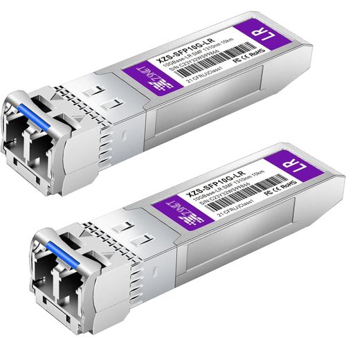 10Gbase-Lr Sfp+ Transceiver,Module 10G Sfp+ Vers Lc En Fibre Optique Monomode Pour Cisco Sfp-10G-Lr,Ubiquiti Unifi Uf-Sm-10G,Mikrotik S+31Dlc10D,Meraki,Netgear,D-Link Et Plus,2 Pices