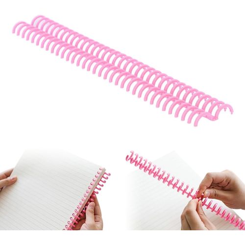 10pcs Bobines De Reliure 34 Trous pines De Reliure 15mm Bandes De Reliure Kit Bobines De Papeterie Rsistant  L'usure Pour La Fabrication De Cahiers De Documents(Rose)
