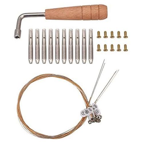 10pcs Tuning Pin Et 10pcs Rivets, Avec Cl D'accord En Forme De L, 10 Cordes Laiyaqin String Pour Lyre Harp S