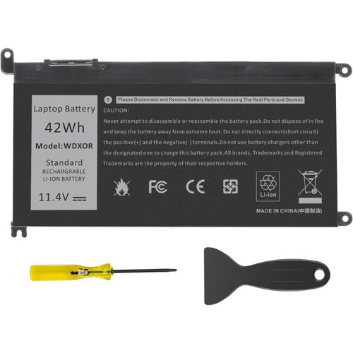11.4V/42Wh WDXOR Batterie d'ordinateur portable pour Dell Inspiron 15 5000 5565 5567 5568 5570 5578 5579 5538 13 7368 7378 17 5765 5767 5770 5775 Latitude 3189 3480 3580 3379 Vostro 5468 5568
