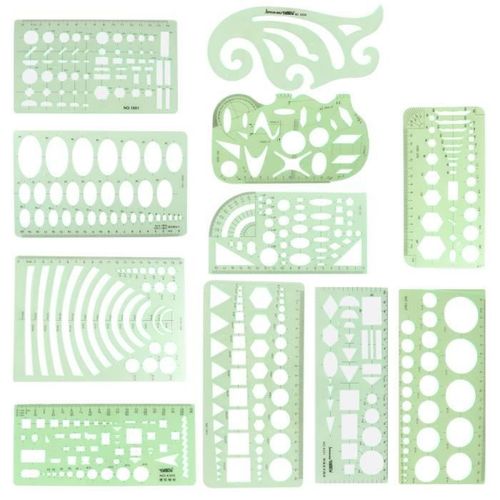 11 Pcs Rgles Durable Stable Prcis Btiment Coffrage Rgle Intrieur Outil De Mesure Pour L'architecture Rouge A Levres